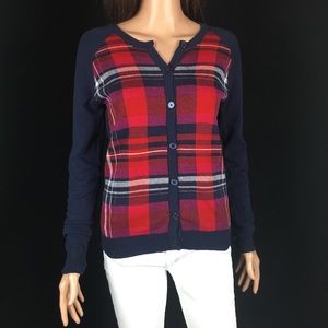 Merona Plaid Button Up Sweater